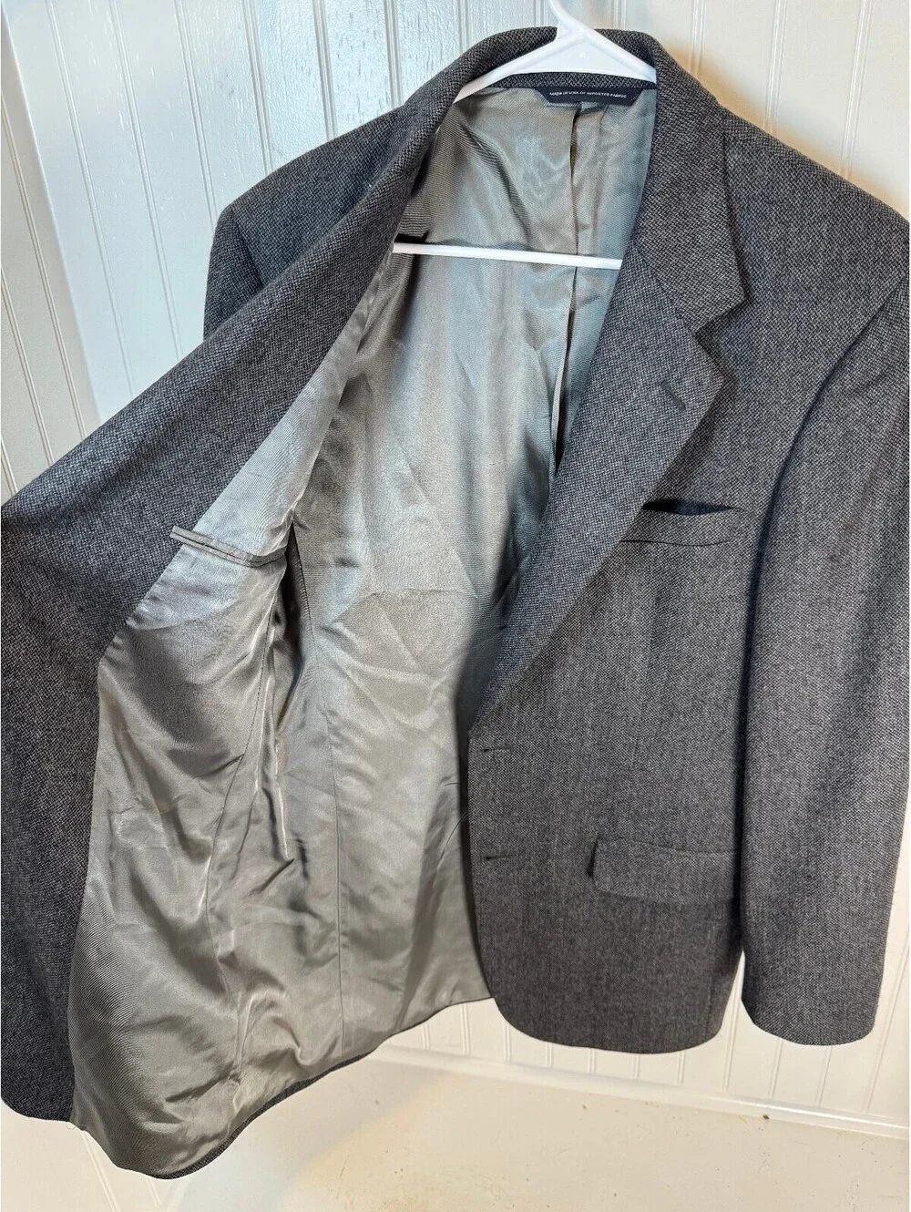 Brooks Brothers Men's Gray Wool Cashmere Sport Coat Blazer Size 39L
